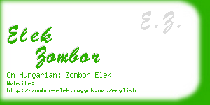 elek zombor business card